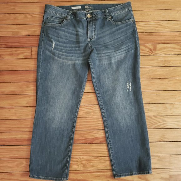 Kut from the Kloth Denim - KUT From The Kloth Slightly Distressed Maggie Skinny Boyfriend Jeans Sz 14